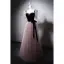 Chic / Beautiful Blushing Pink Rhinestone Prom Dresses 2025 A-Line / Princess Square Neckline Short Sleeve Backless Bow Sash Floor-Length / Long Prom Formal Dresses