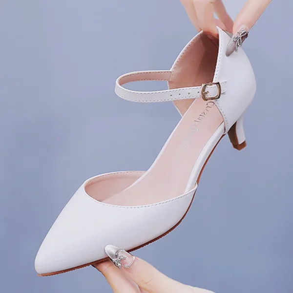 Modest / Simple White Casual Pointed Toe Womens Shoes 2024 5 cm Stiletto Heels Womens Shoes High Heels