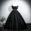 Vintage / Retro Black Prom Dresses 2025 Ball Gown Strapless Sleeveless Backless Floor-Length / Long Prom Formal Dresses