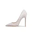 Elegante Abrikoos / Beige Gevlekte Satijn Gala Pumps 2022 Leer 10 cm Naaldhakken / Stiletto Spitse Neus Pumps Hoge Hakken