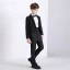 Noire Manches Longues Costume Garçon Mariage 2022 Manteau Pantalon Chemise Cravate Gilet Costumes De Mariage pour garçons