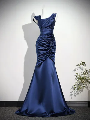 Vintage Retro Royal Blue Prom Dresses 2026 Trumpet Mermaid Scoop Neck Sleeveless Backless Floor Length Long Formal Dresses