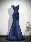 Vintage / Originale Bleu Roi Robe De Bal 2026 Trompette / Sirène Encolure Dégagée Sans Manches Dos Nu Longue Robe De Ceremonie