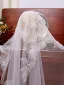Vintage / Retro White Handmade  Lace Flower Pearl 1.5 m Wedding Veils 2025 Tulle