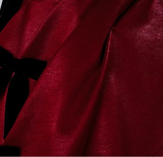 Elegant Burgundy Bow Prom Dresses 2025 Ball Gown Off-The-Shoulder Short Sleeve Backless Sweep Train Formal Dresses