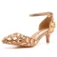 Charmant Doré Soirée Cristal Sandales Femme 2023 Bride Cheville Faux Diamant 5 cm Talons Aiguilles À Bout Pointu Sandales Talons Hauts