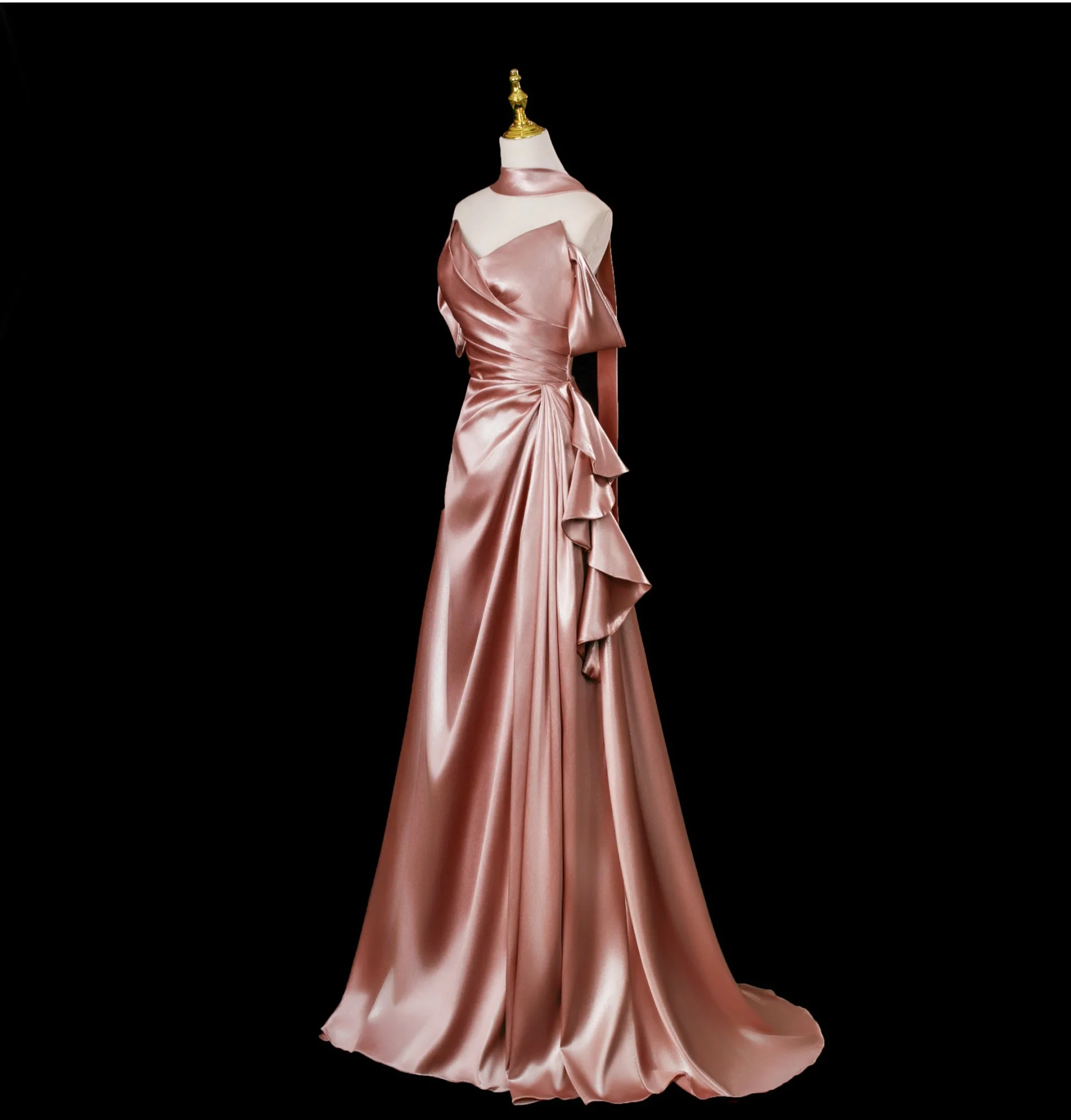 slim fit dress slacks A Line V Neck Rose Gold Prom Dress with High Slit, Rose Gold V Neck Fo –  jbydress