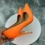 Charming Orange Pumps Patent Leather Snakeskin Print Evening Party Pumps 2025 12 cm Stiletto Heels Pointed Toe High Heels