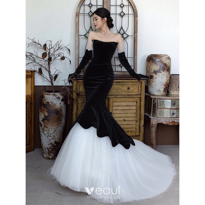 Sydney's Closet SC7342 Long Velvet Prom Dress Plus Size Strapless Even –  Glass Slipper Formals