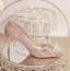 Charmant Champagner Glanz Strass Pailletten Brautschuhe 2023 8 cm Stilettos Spitzschuh Hochzeit Pumps Hochhackige
