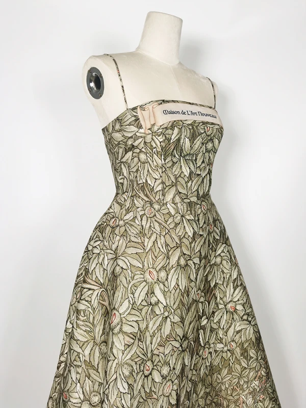 Fashion Clover Green Floral Prom Dresses 2022 A-Line / Princess Strapless Sleeveless Backless Tea-length Prom Formal Dresses