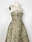 Fashion Clover Green Floral Prom Dresses 2022 A-Line / Princess Strapless Sleeveless Backless Tea-length Prom Formal Dresses