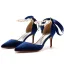 Charmant Noire Soirée Perle Bride Cheville Noeud Sandales Femme 2023 7 cm Talons Aiguilles À Bout Pointu Sandales Talons Hauts