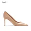 Schöne Nude Handgefertigt Lackleder Ball Pumps 2024 Leder 8 cm Stilettos Spitzschuh Pumps Hochhackige