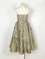 Fashion Clover Green Floral Prom Dresses 2022 A-Line / Princess Strapless Sleeveless Backless Tea-length Prom Formal Dresses