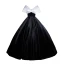 Audrey Hepburn Style Black Satin Prom Dresses 2024 Ball Gown V-Neck Short Sleeve Backless Floor-Length / Long Prom Formal Dresses