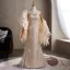 Sexy Champagne Perlage Faux Diamant Paillettes Plumes Robe De Soirée 2026 Trompette / Sirène Bustier Sans Manches Dos Nu Longue Soirée Robe De Ceremonie