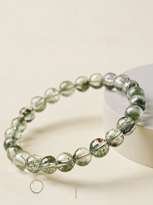 Chic / Beautiful Green Handmade  Green Phantom Crystal Bracelets 2025 Accessories