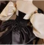 Audrey Hepburn Style Black Prom Dresses 2024 Ball Gown Strapless Puffy Short Sleeve Backless Bow Floor-Length / Long Prom Formal Dresses