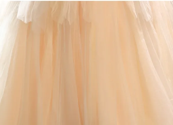 Chic / Beautiful Blushing Pink Beading Sequins Cascading Ruffles Birthday Flower Girl Dresses 2025 Ball Gown High Neck Sleeveless Backless Floor-Length / Long
