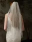 Élégant Blanche Fait main Perle En Dentelle Fleur La Mariée Voile De Mariée 2025 Tulle