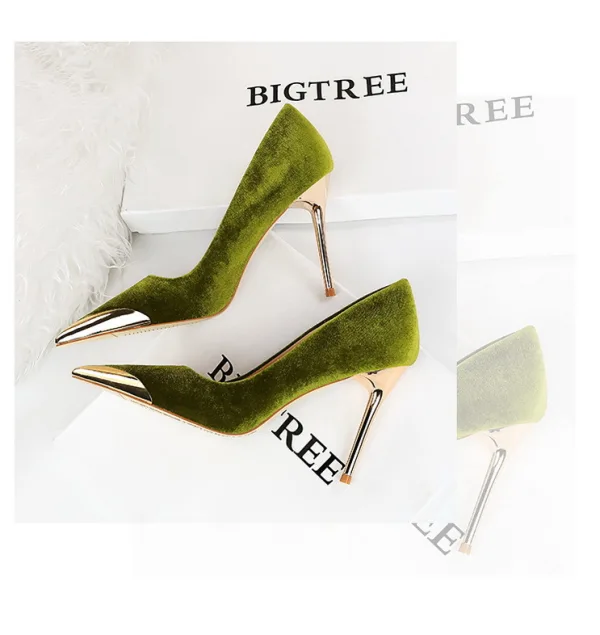 Fashion Burgundy Evening Party Suede Pumps 2023 10 cm Stiletto Heels Pointed Toe Pumps High Heels