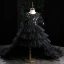 High Low Black Cascading Ruffles Prom Flower Girl Dresses 2022 Ball Gown Scoop Neck Sequins Short Sleeve Court Train Flower Girl Dresses
