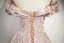 Chic / Beautiful Blushing Pink Flower Sequins Prom Dresses 2025 A-Line / Princess Ruffle Off-The-Shoulder Short Sleeve Backless Floor-Length / Long Prom Formal Dresses