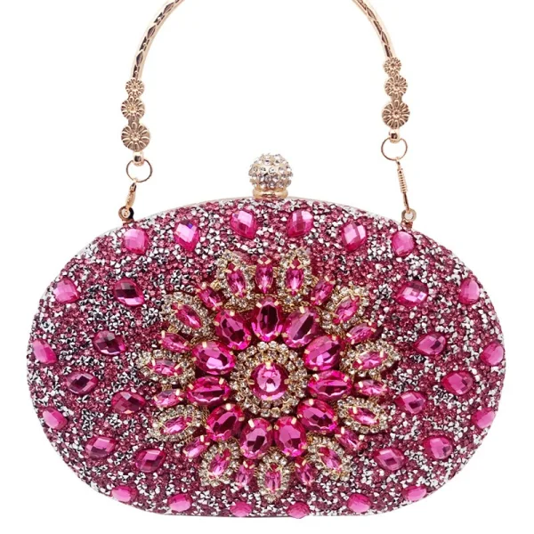 Snygga / Fina Silver Rhinestone Afton Kuvertväska 2025 Legering