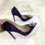 Chic / Beautiful Satin Purple Rhinestone Pumps 2022 Cocktail Party 12 cm Stiletto Heels Pointed Toe Pumps High Heels
