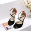 Sexy Schwarz Ball Sandalen Damen 2022 X-Riemen 11 cm Stilettos Peeptoes Sandaletten Hochhackige