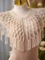 Charming Pearl Pink Handmade  Pearl Wedding shawl 2025 Scoop Neck