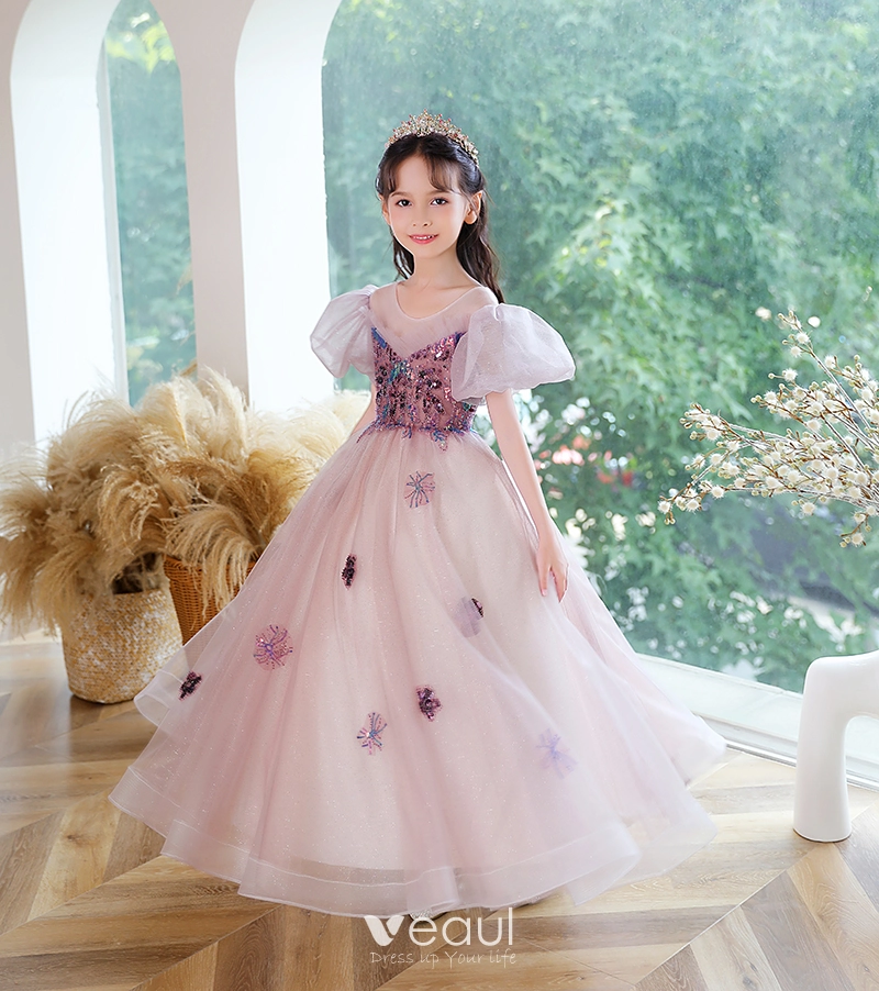 Pink Princess Flower Girl Dresses