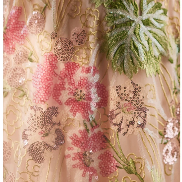 Chic / Beautiful Beading Pearl Multi-Colors Sequins Lace Flower Prom Dresses 2023 A-Line / Princess Off-The-Shoulder Short Sleeve Backless Floor-Length / Long Prom Formal Dresses