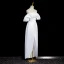 Vintage Schlicht Weiß Satin Asymmetrisch Ballkleider 2023 Off Shoulder Kurze Ärmel Rückenfreies Ball Festliche Kleider