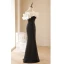 Sexy Black Evening Dresses 2023 Trumpet / Mermaid Ruffle Off-The-Shoulder Short Sleeve Backless Floor-Length / Long Evening Party Formal Dresses