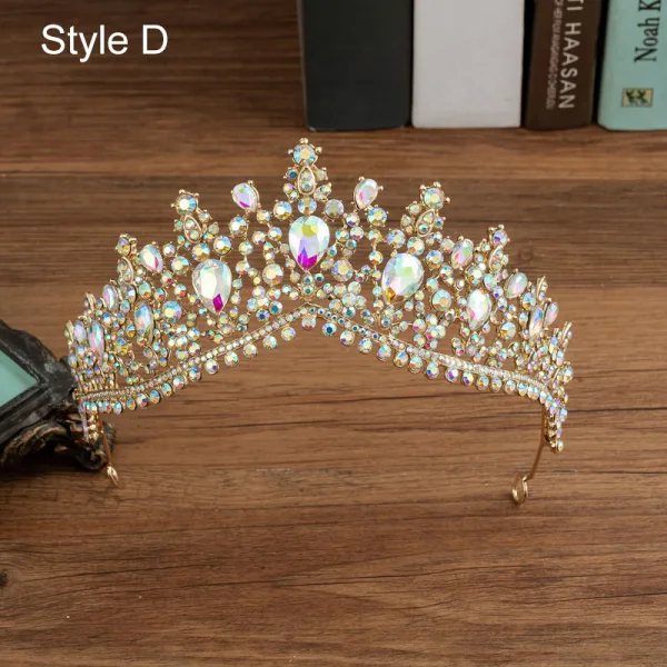 Fashion White Crystal Rhinestone Wedding Tiara Bridal Hair Accessories 2022 Alloy