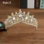 Fashion White Crystal Rhinestone Wedding Tiara Bridal Hair Accessories 2022 Alloy