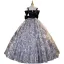Élégant Noire Robe De Bal 2023 Robe Boule Bretelles Spaghetti Manches Courtes Dos Nu Noeud Longue Promo Robe De Ceremonie