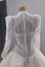 Luxury / Gorgeous White Handmade  Beading Sequins Lace Flower Wedding Dresses 2025 Trumpet / Mermaid High Neck Long Sleeve Backless Royal Train Wedding