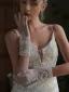 Elegant Lace Flower White Wedding Bridal Gloves 2025 Tulle