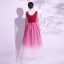 Vintage / Retro Burgundy Glitter Sequins Prom Dresses 2024 A-Line / Princess V-Neck 1/2 Sleeves Backless Floor-Length / Long Prom Formal Dresses