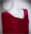 Modest / Simple Red Velvet Prom Dresses 2026 A-Line / Princess Square Neckline 3/4 Sleeve Backless Floor-Length / Long Formal Dresses