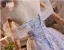 Chic / Beautiful Sky Blue Beading Appliques Prom Dresses 2025 A-Line / Princess Off-The-Shoulder Short Sleeve Backless Floor-Length / Long Formal Dresses