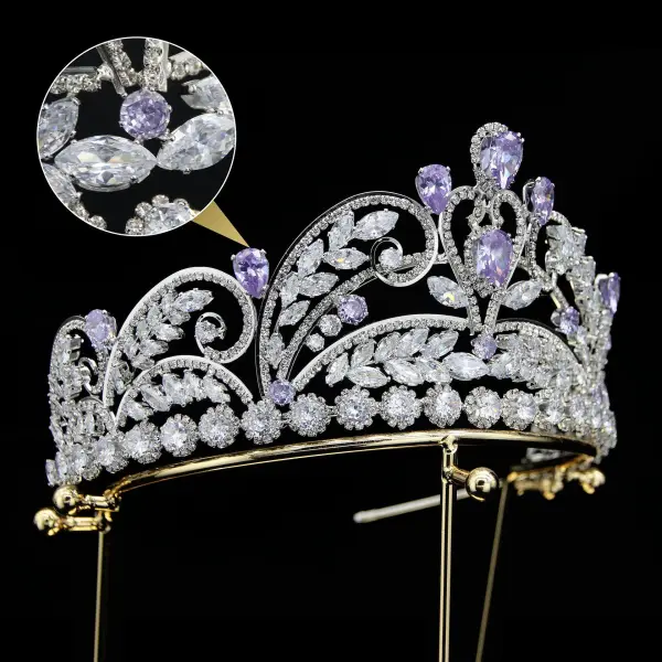 Glitter Goud Rhinestone Zirkonium Bruids Haaraccessoires 2024 Legering Huwelijk Accessoires