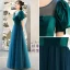 Vintage / Retro Green Prom Dresses 2022 A-Line / Princess Scoop Neck Short Sleeve Backless Floor-Length / Long Prom Formal Dresses