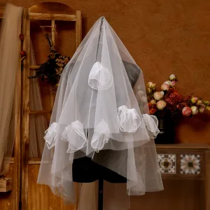 Simple Blanche Appliques 1 5 M Tulle Voile De Mariée 2025