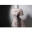 Vintage / Originale Style Chinois Rougissant Rose Perlage Paillettes Cheongsam Robe De Soirée 2024 Trompette / Sirène Col Haut Manches Courtes Dos Nu Train De Balayage Fendue devant Robe De Ceremonie