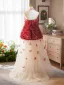 Chic / Belle Bordeaux Appliques Robe De Bal 2025 Princesse Col Haut Sans Manches Dos Nu Train De Balayage Tulle Robe De Ceremonie
