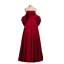 Chic / Beautiful Burgundy Satin Prom Dresses 2023 A-Line / Princess Strapless Short Sleeve Backless Bow Floor-Length / Long Prom Formal Dresses